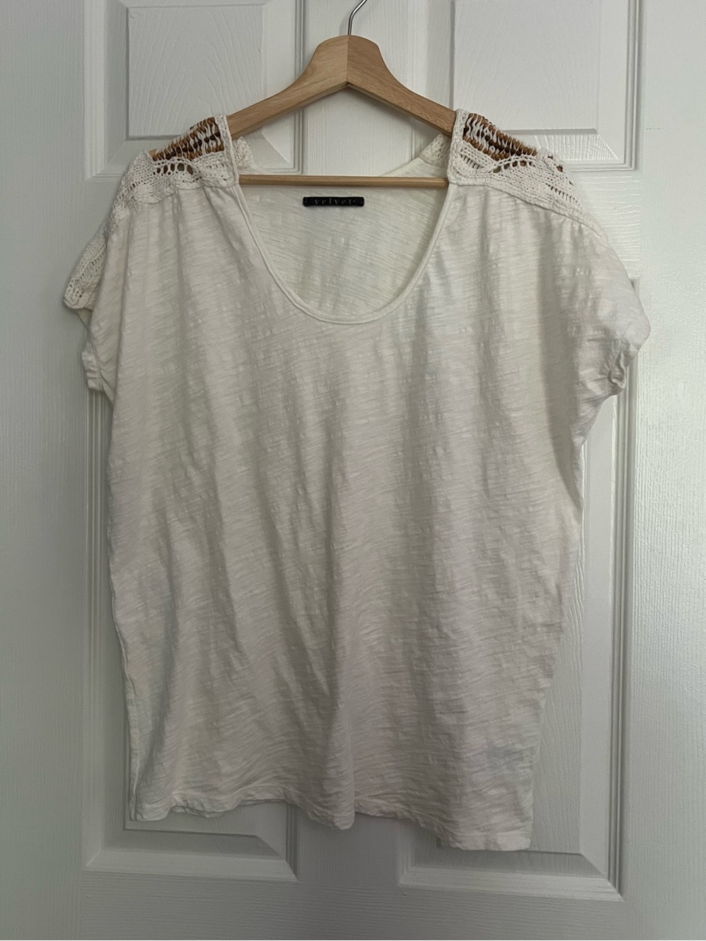 Velvet Branded Beaded Sleeve Top